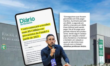 APEOC NA MÍDIA • CEARÁ COMEÇARÁ A RECEBER MAIS R$ 1 BILHÃO EM PRECATÓRIOS DO FUNDEF A PARTIR DE 2025 Segundo entidade que representa os professores, recursos são relativos aos valores controversos devidos pela União ao Estado