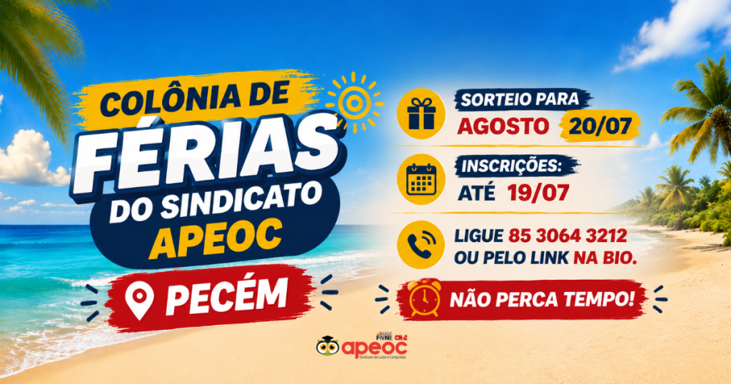 COLÔNIA DE FÉRIAS DO PECÉM | SORTEIO AGOSTO