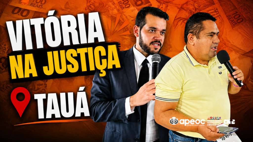 SINDICATO APEOC DERROTA PREFEITURA DE TAUÁ E GARANTE PISO SALARIAL NACIONAL PARA PROFESSORES APOSENTADOS Decisão judicial acolheu integralmente a tese da nossa Assessoria Jurídica. Agora, o Sindicato cobra que a gestão municipal não recorra e faça justiça a quem dedicou a vida à educação.