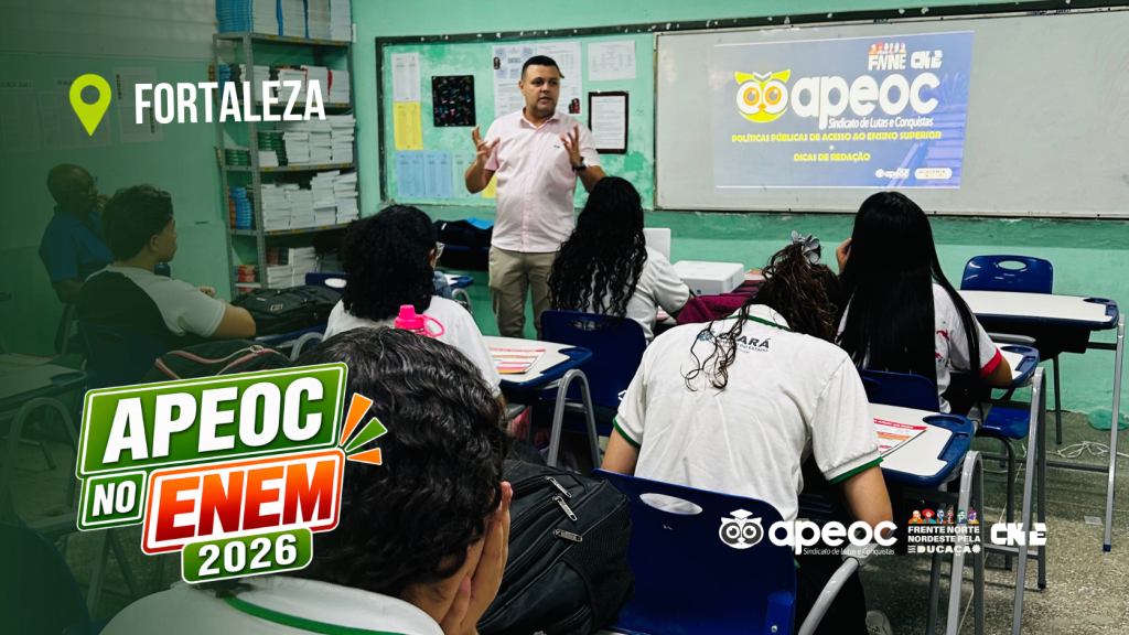 ACADEMIA APEOC CHEGA À EEMTI GOVERNADOR VIRGÍLIO TÁVORA E ORIENTA ESTUDANTES SOBRE O ACESSO AO ENSINO SUPERIOR